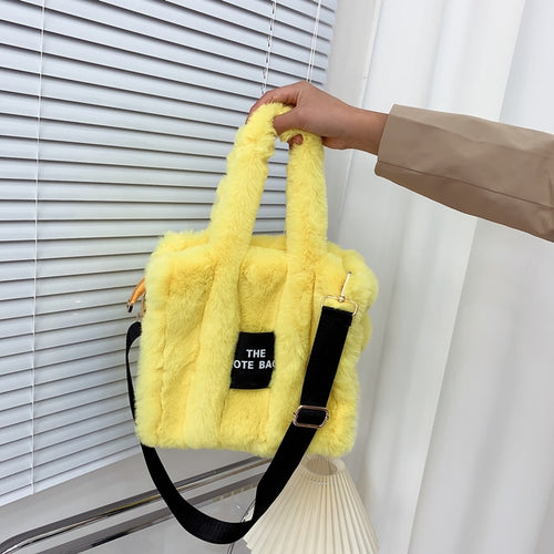 Load image into Gallery viewer, Designer Faux Fur Tote Bag
