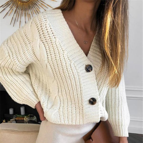 Load image into Gallery viewer, Vintage Knitted V Neck Cardigan
