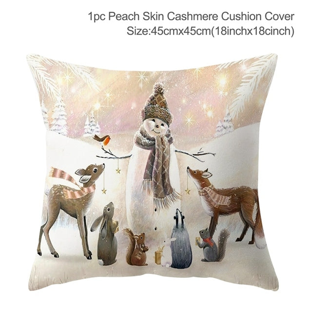 Christmas Elk Tree Cushion Cover