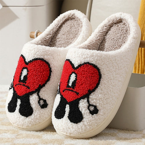 Load image into Gallery viewer, Love Heart Fluffy Slippers
