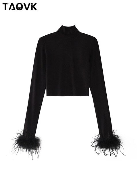 Load image into Gallery viewer, Basic Black Turtleneck-Shirts for Women
