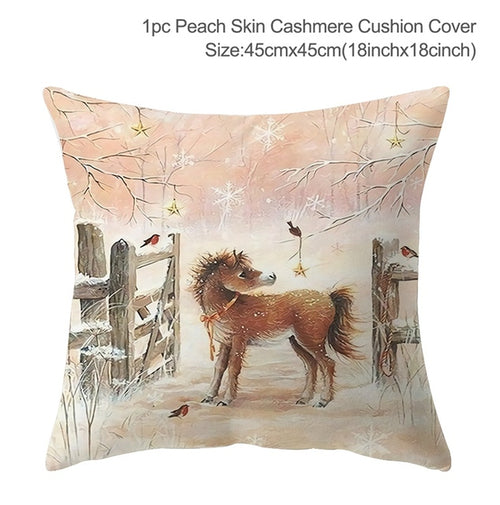 Load image into Gallery viewer, Christmas Elk Tree Cushion Cover
