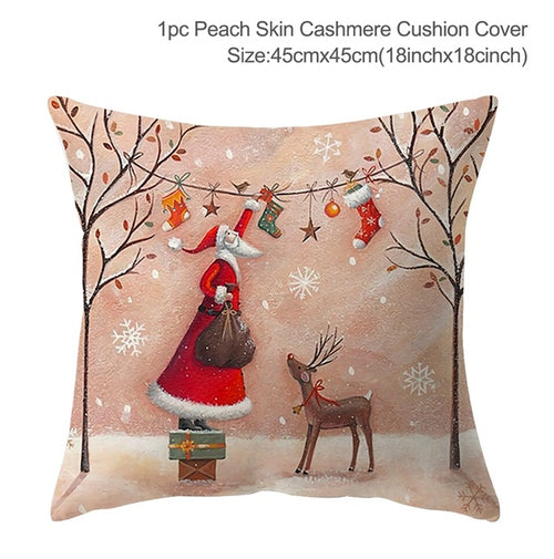 Load image into Gallery viewer, Christmas Elk Tree Cushion Cover
