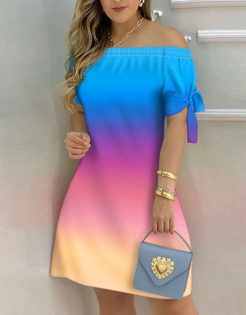 Load image into Gallery viewer, Women Off Shoulder Summer Mini Dress
