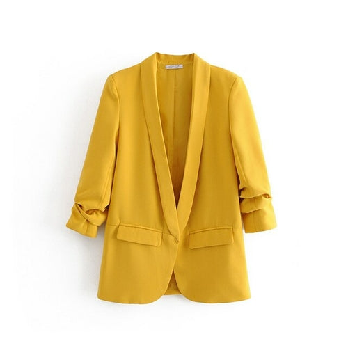 Load image into Gallery viewer, Notched Collar Blazer Coat
