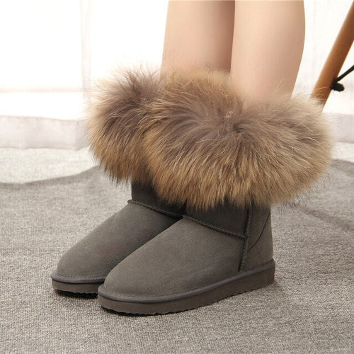 Load image into Gallery viewer, Women&#39;s Fox Fur Snow Boots
