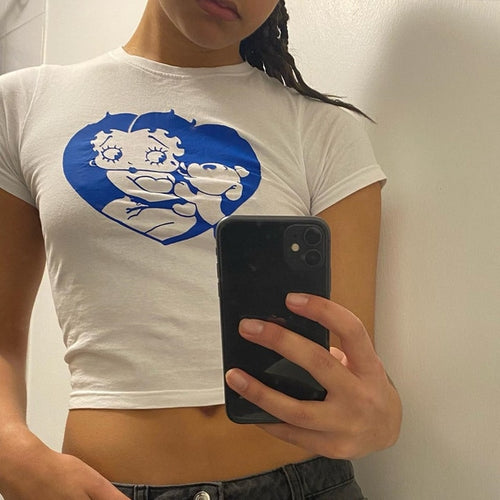 Load image into Gallery viewer, Cute Cartoon Print Women Crop Tops
