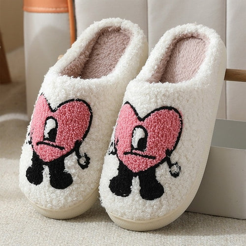 Load image into Gallery viewer, Love Heart Fluffy Slippers
