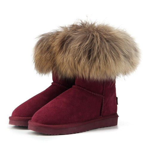 Load image into Gallery viewer, Women&#39;s Fox Fur Snow Boots
