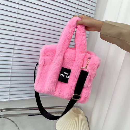 Load image into Gallery viewer, Designer Faux Fur Tote Bag
