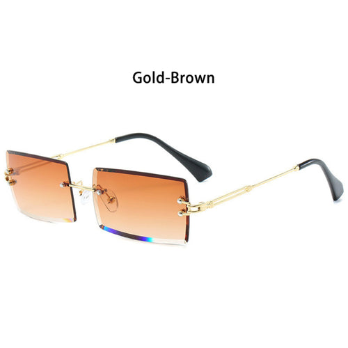 Load image into Gallery viewer, Rimless Small Rectangle Sunglasses UV400 Eyewear
