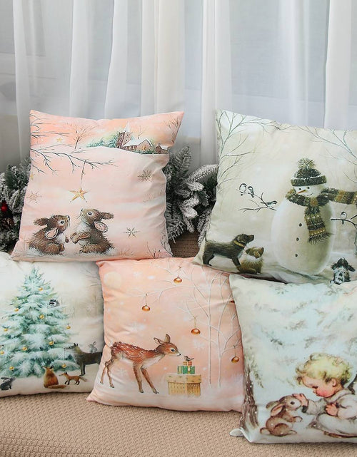 Load image into Gallery viewer, Christmas Elk Tree Cushion Cover
