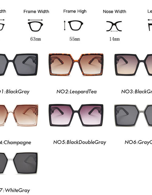 Load image into Gallery viewer, Women&#39;s Square Sunglasses Oversized
