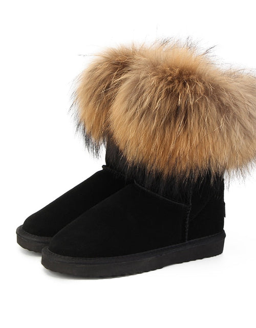 Load image into Gallery viewer, Women&#39;s Fox Fur Snow Boots
