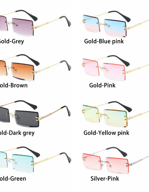 Load image into Gallery viewer, Rimless Small Rectangle Sunglasses UV400 Eyewear
