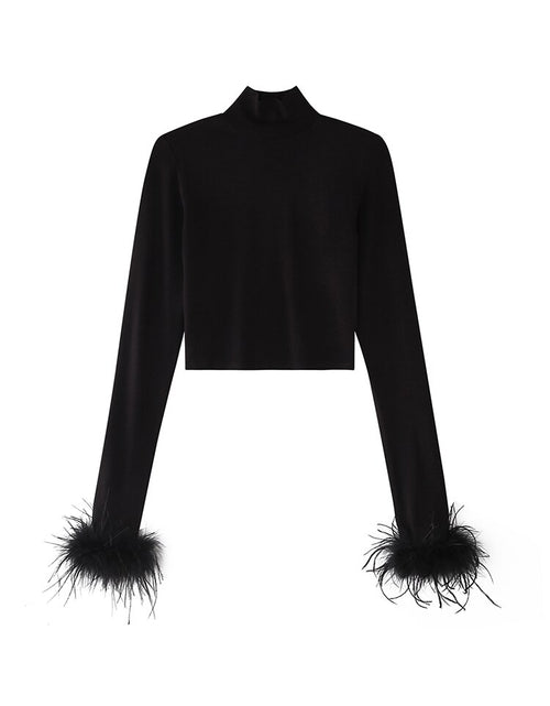 Load image into Gallery viewer, Basic Black Turtleneck-Shirts for Women
