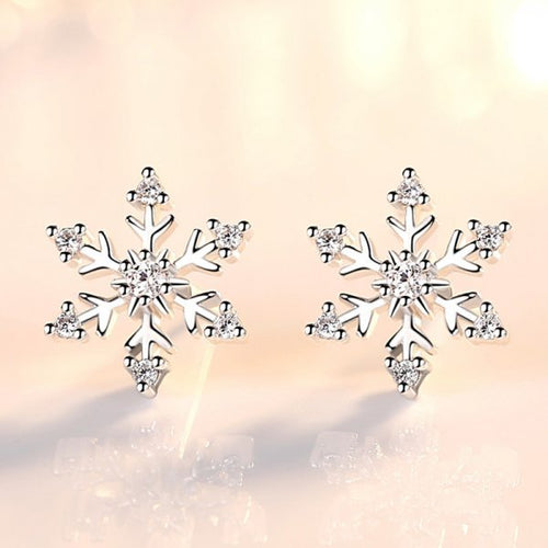 Load image into Gallery viewer, Christmas Snowflake Stud Earrings
