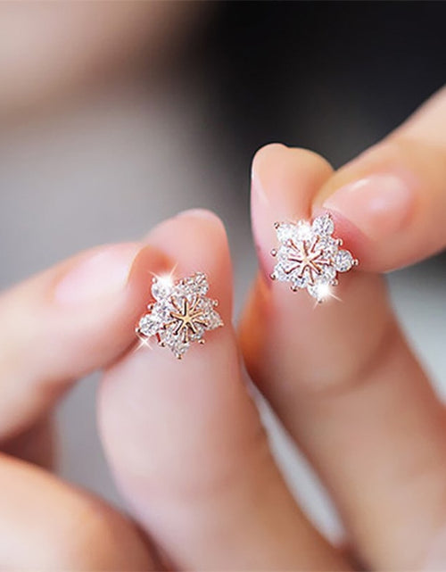 Load image into Gallery viewer, Christmas Snowflake Stud Earrings
