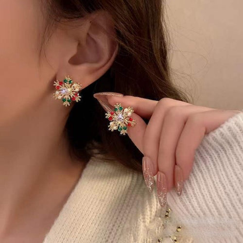 Load image into Gallery viewer, Christmas Snowflake Stud Earrings
