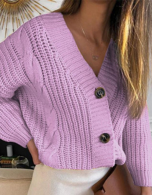 Load image into Gallery viewer, Vintage Knitted V Neck Cardigan
