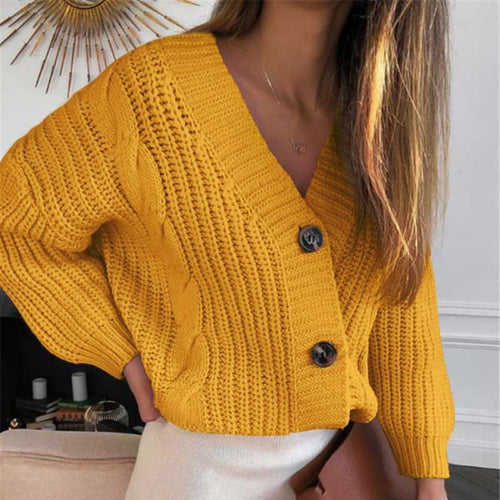 Load image into Gallery viewer, Vintage Knitted V Neck Cardigan
