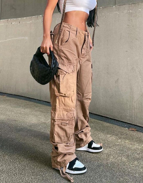 Load image into Gallery viewer, Cargo Solid Baggy Pants
