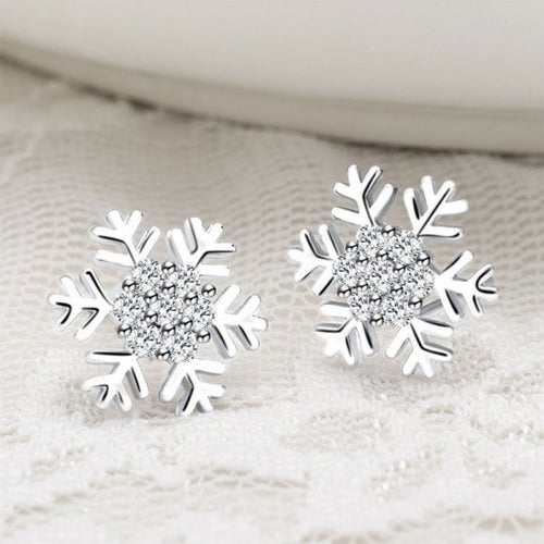 Load image into Gallery viewer, Christmas Snowflake Stud Earrings
